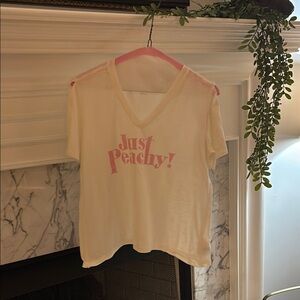 Jessica Simpson Cream and Pink Short Sleeve Tee